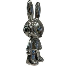 Gümüş Metal Tavşan Figürlü Dekoratif Obje