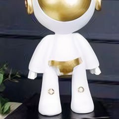 Beyaz Gold Metal Tavşan Figürlü Dekoratif Obje