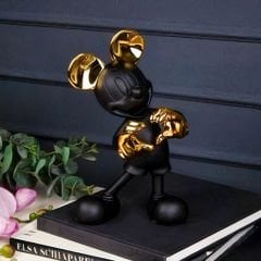Gold Detaylı Siyah Mickey Mouse Figürlü Dekoratif Biblo
