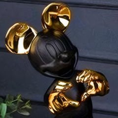 Gold Detaylı Siyah Mickey Mouse Figürlü Dekoratif Biblo