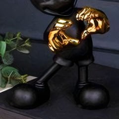 Gold Detaylı Siyah Mickey Mouse Figürlü Dekoratif Biblo