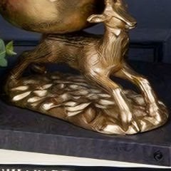 Gold Geyik Figürlü Dekoratif Biblo