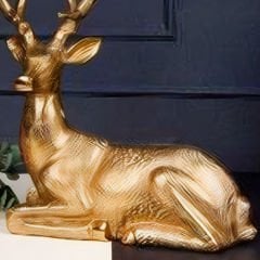 Gold Geyik Figürlü Dekoratif Obje