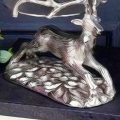 Geyik Figürlü Gümüş Dekoratif Biblo