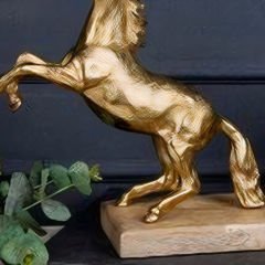 Gold Şahlanan At Figürlü Dekoratif Biblo