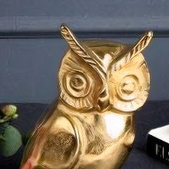 Gold Baykuş Figürlü Dekoratif Obje