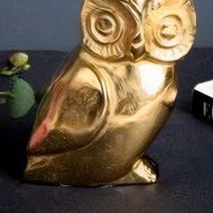 Gold Baykuş Figürlü Dekoratif Obje