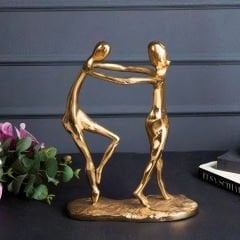 Dans Eden Çift Gold Figürlü Dekoratif Obje