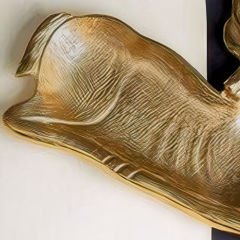 Gold Metal Geyik Figürlü Dekoratif Obje