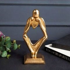 Gold Düşünen İnsan Figürlü Dekoratif Obje