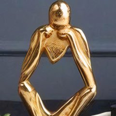 Gold Düşünen İnsan Figürlü Dekoratif Obje