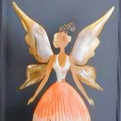Gold Melek Figürlü Dekoratif Biblo