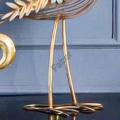 Gold Metal Kuş Figürlü Dekoratif Obje