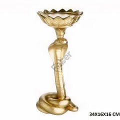 Gold Kaplama Yılan Figürlü Dekoratif Şamdan