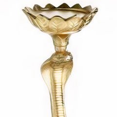 Gold Kaplama Yılan Figürlü Dekoratif Şamdan