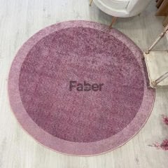 Yuvarlak Pembe Dekoratif Jüt Halı