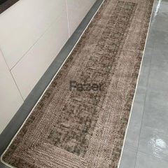 Kahverengi Doğal Dokulu Jüt Mutfak Halısı