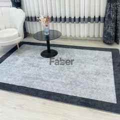 Gri Balık Sırtı Desenli Jüt Halı