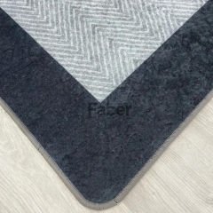 Gri Balık Sırtı Desenli Jüt Halı