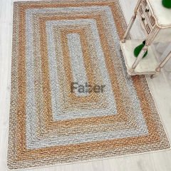 Renkli Şeritli Dekoratif Jüt Halı
