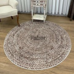 Doğal Hasır Desenli Yuvarlak Jüt Halı 150x150