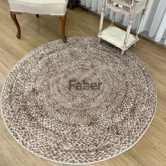 Doğal Hasır Desenli Yuvarlak Jüt Halı 150x150
