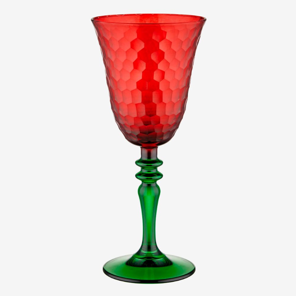 Kırmızı Yeşil Cam Kadeh 270 Ml Venezia Collection by Chiara Alessi
