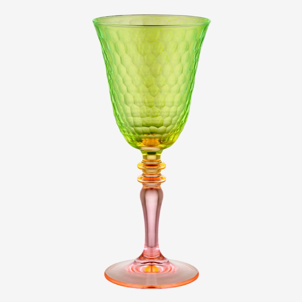 Yeşil Pembe Cam Kadeh 270 Ml Venezia Collection by Chiara Alessi