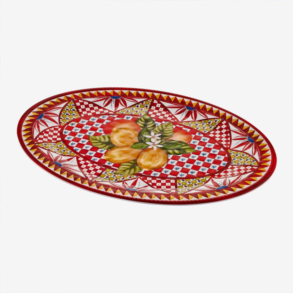 Kırmızı Melamin Servis Tabağı 50 Cm Portofino Collection by Chiara Alessi