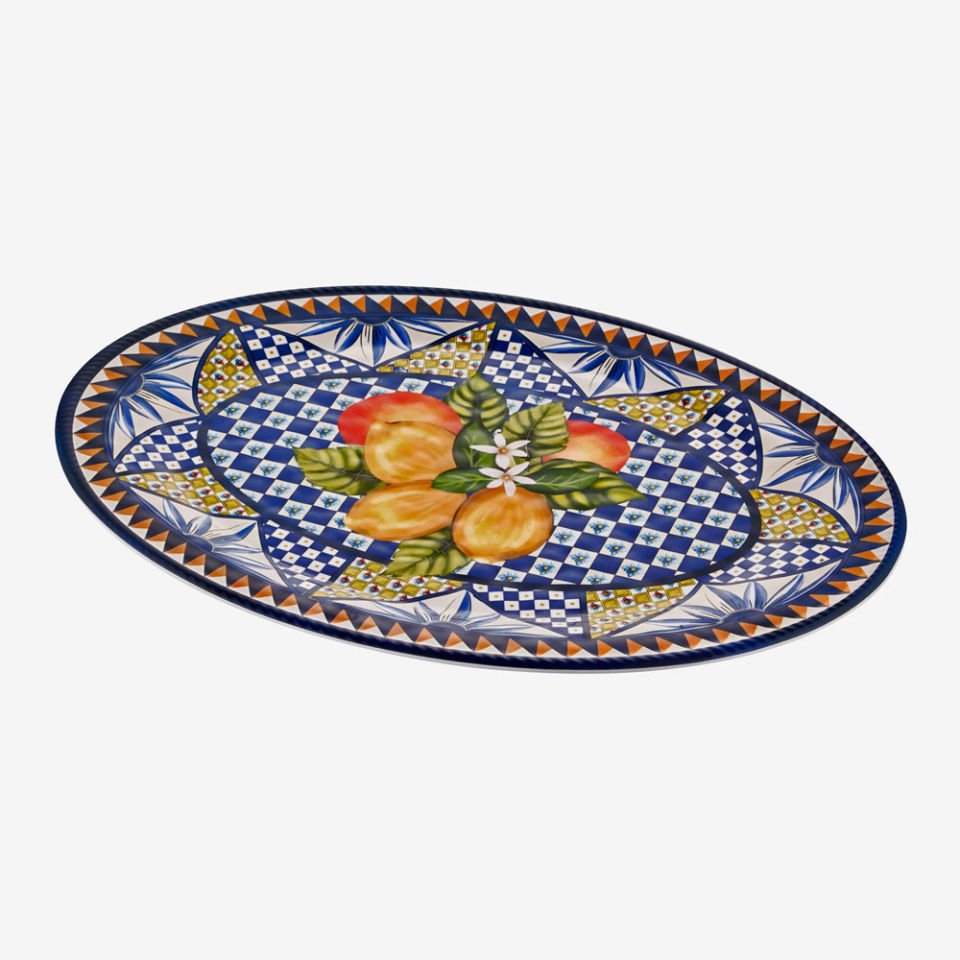 Mavi Melamin Servis Tabağı 50 Cm Portofino Collection by Chiara Alessi