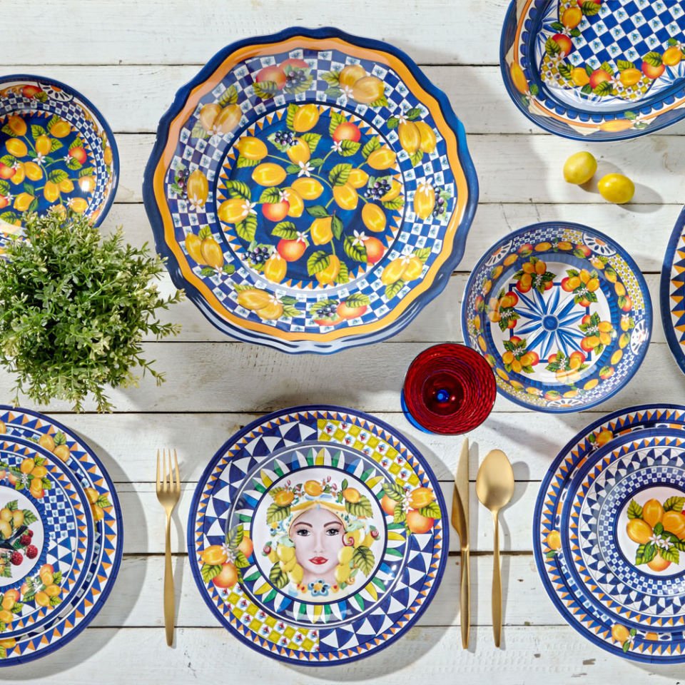 Mavi Melamin Servis Tabağı 50 Cm Portofino Collection by Chiara Alessi