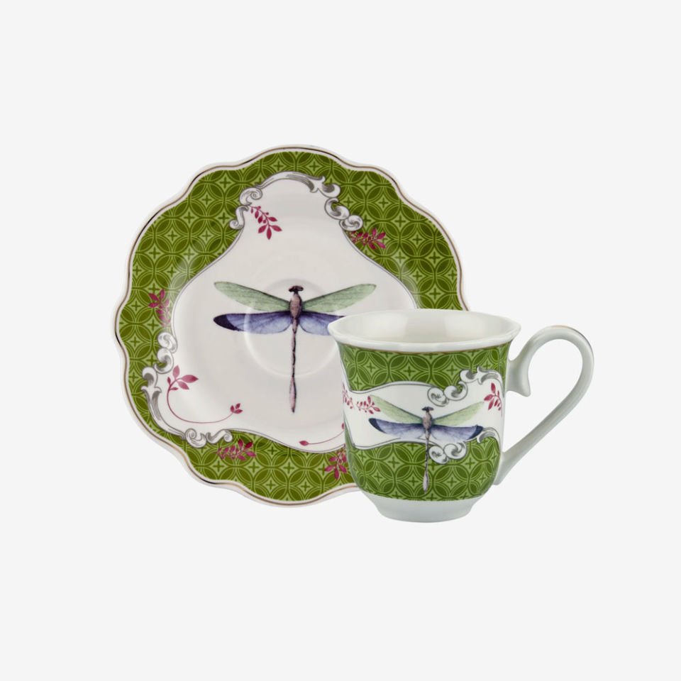 Yeşil Porselen Kahve Fincan Seti 90 Ml Allure Collection by Chiara Alessi