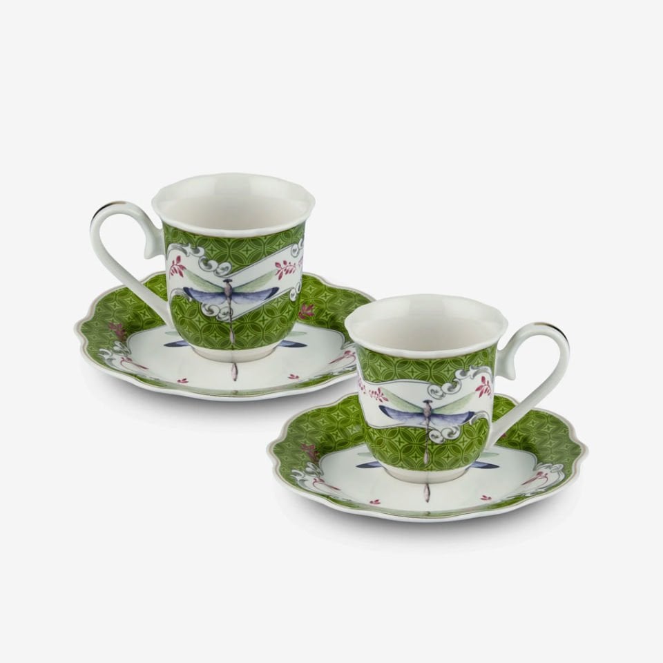 Yeşil Porselen Kahve Fincan Seti 90 Ml Allure Collection by Chiara Alessi