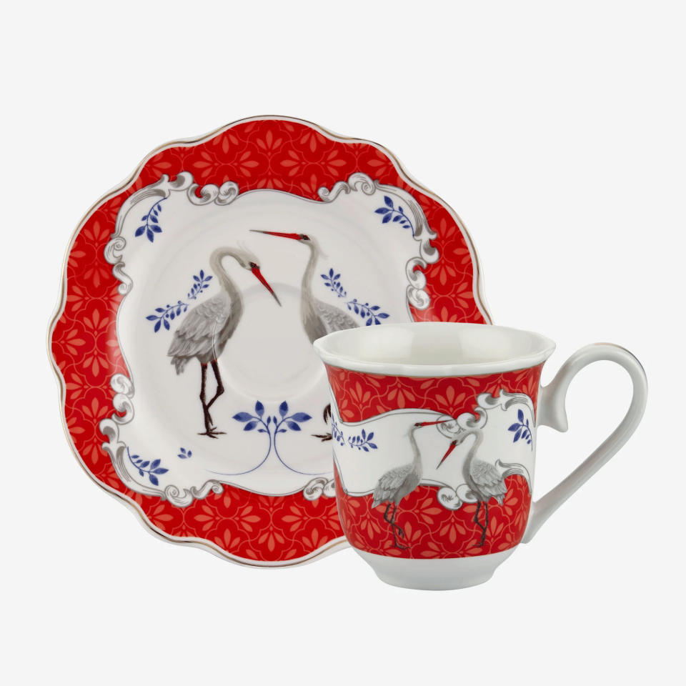 Kırmızı Porselen Kahve Fincan Seti 90 Ml Allure Collection by Chiara Alessi