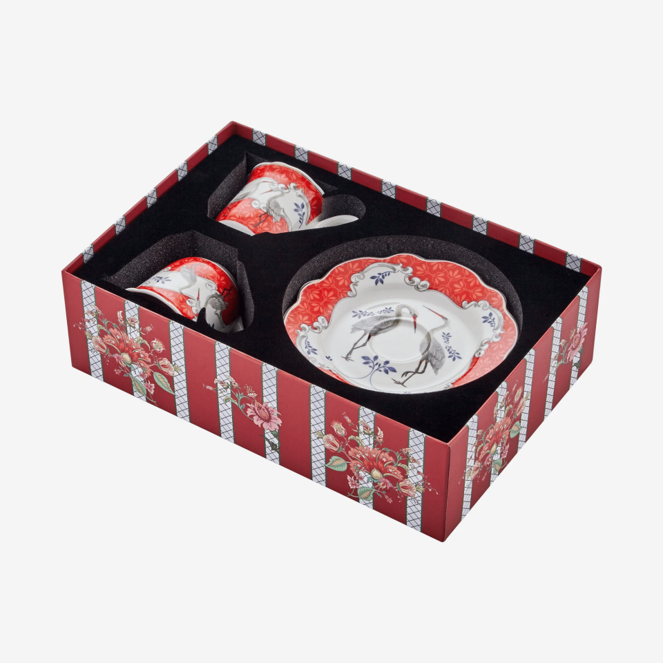 Kırmızı Porselen Kahve Fincan Seti 90 Ml Allure Collection by Chiara Alessi