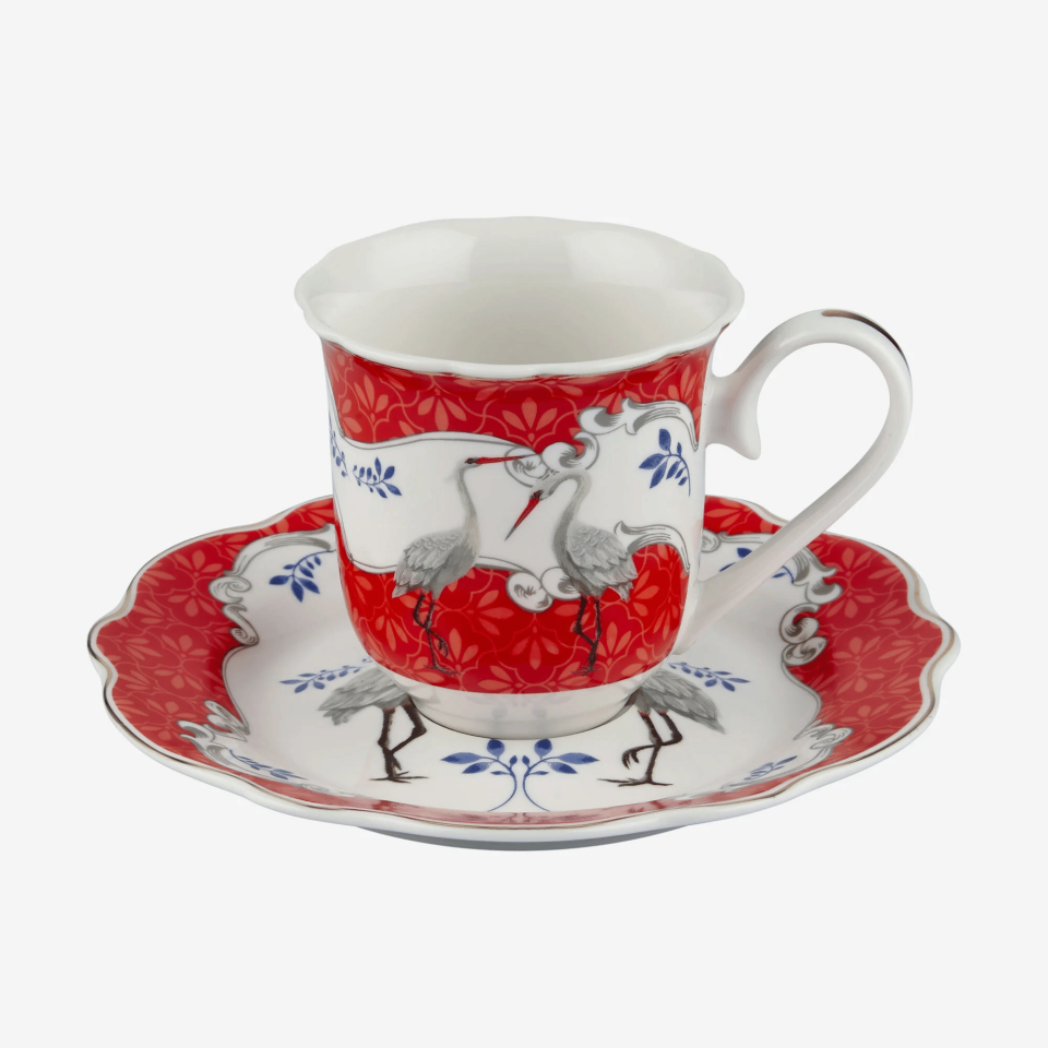 Kırmızı Porselen Kahve Fincan Seti 90 Ml Allure Collection by Chiara Alessi