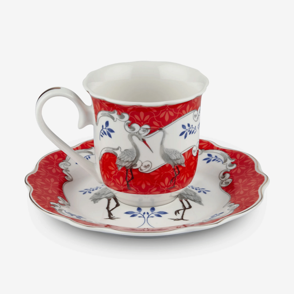 Kırmızı Porselen Kahve Fincan Seti 90 Ml Allure Collection by Chiara Alessi