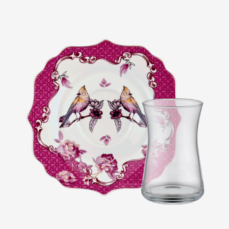 Pembe Porselen Çay Tabağı Seti 15 Cm Allure Collection by Chiara Alessi