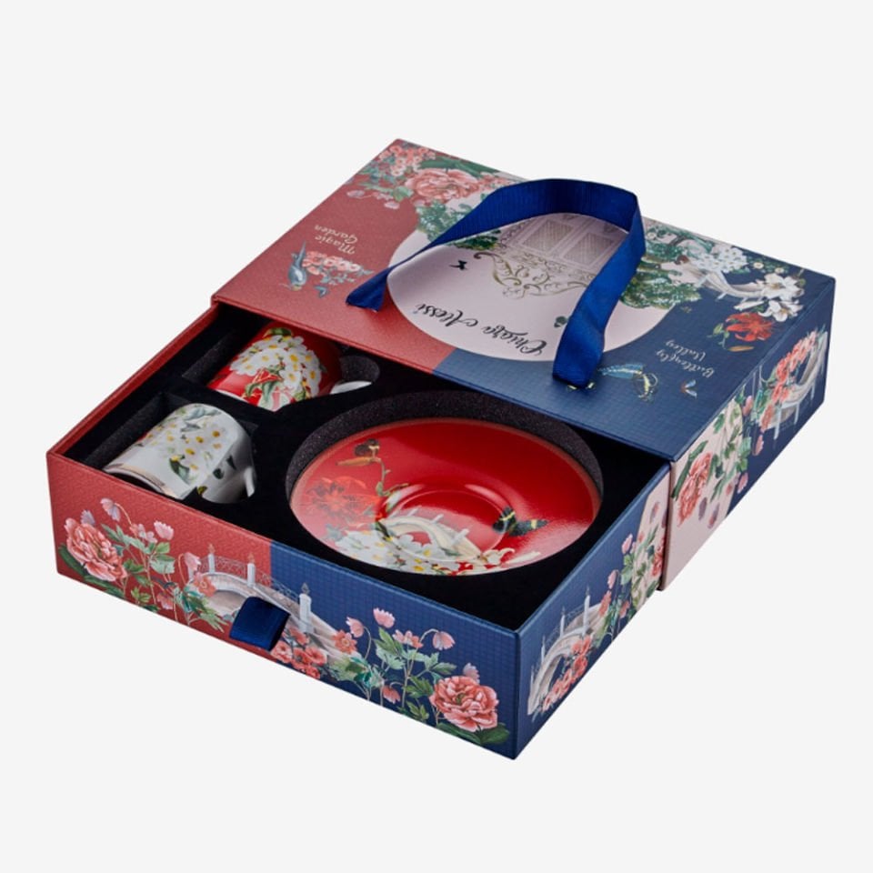 Kırmızı Beyaz Porselen Kahve Fincan Seti 90 Ml Butterfly Walley Collection by Chiara Alessi