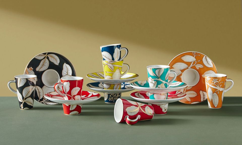 Mavi Porselen Kahve Fincan Seti 100 Ml Ravello Collection by Chiara Alessi