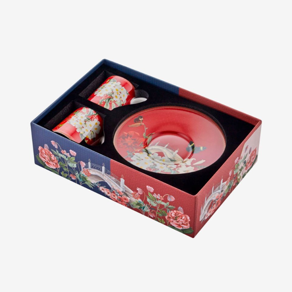 Kırmızı Porselen Kahve Fincan Seti 90 Ml Butterfly Walley Collection by Chiara Alessi