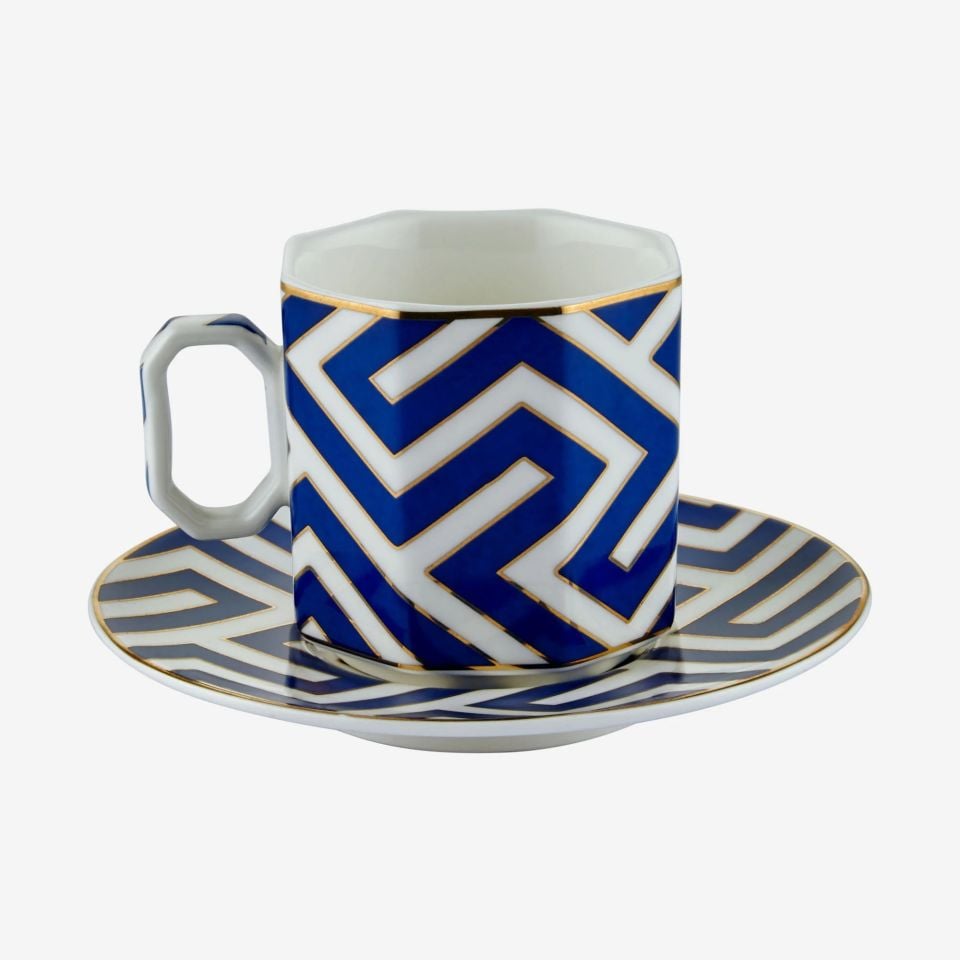 Mavi Porselen Kahve Fincan Seti 90 Ml Ravello Collection by Chiara Alessi