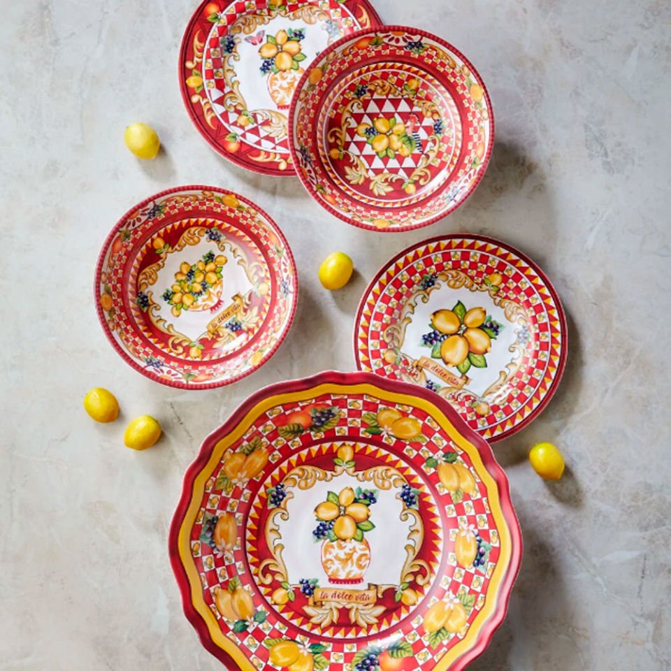 Kırmızı Melamin Servis Kasesi 35 Cm Capri Collection by Chiara Alessi