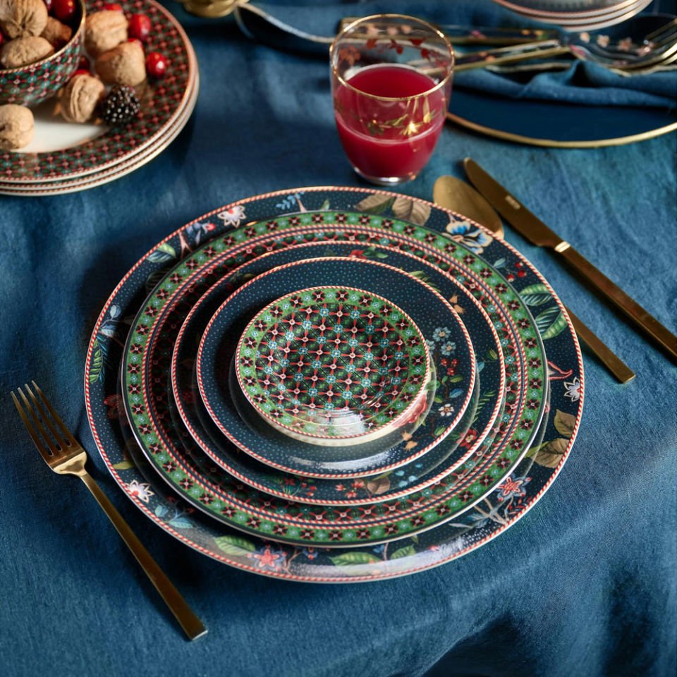 Yeşil Porselen Petit Four Tabağı 12 Cm Berry Blues Collection by Pip Studio