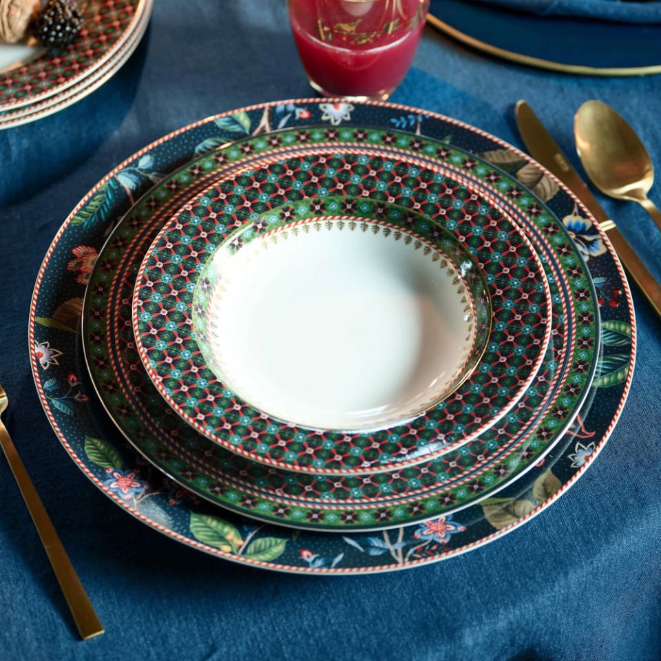 Yeşil Porselen Çukur Tabak 21,5 Cm Berry Blues Collection by Pip Studio