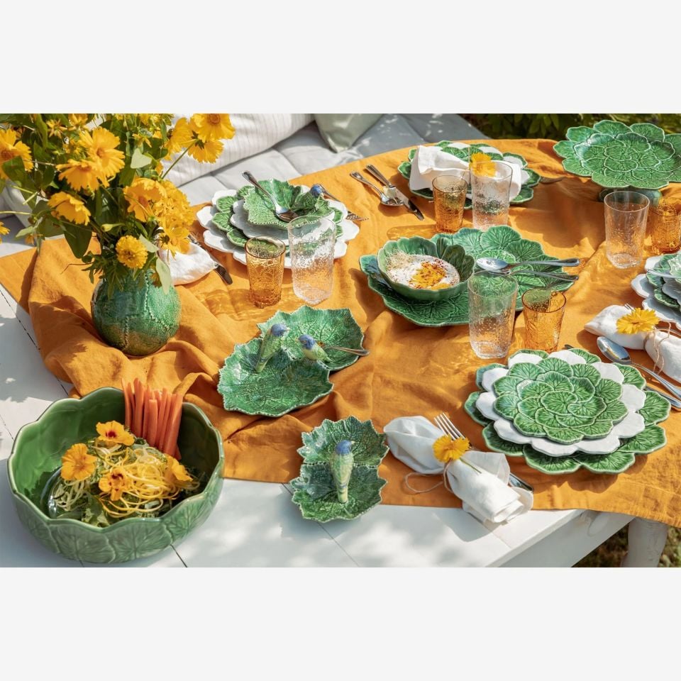 Yeşil Seramik Servis Tabağı 14 Cm Countryside Leaves Collection by Bordallo Pinherio