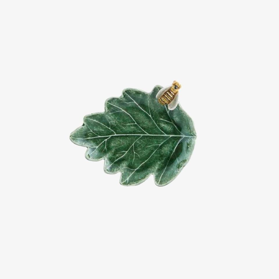Yeşil Seramik Servis Tabağı 14 Cm Countryside Leaves Collection by Bordallo Pinherio