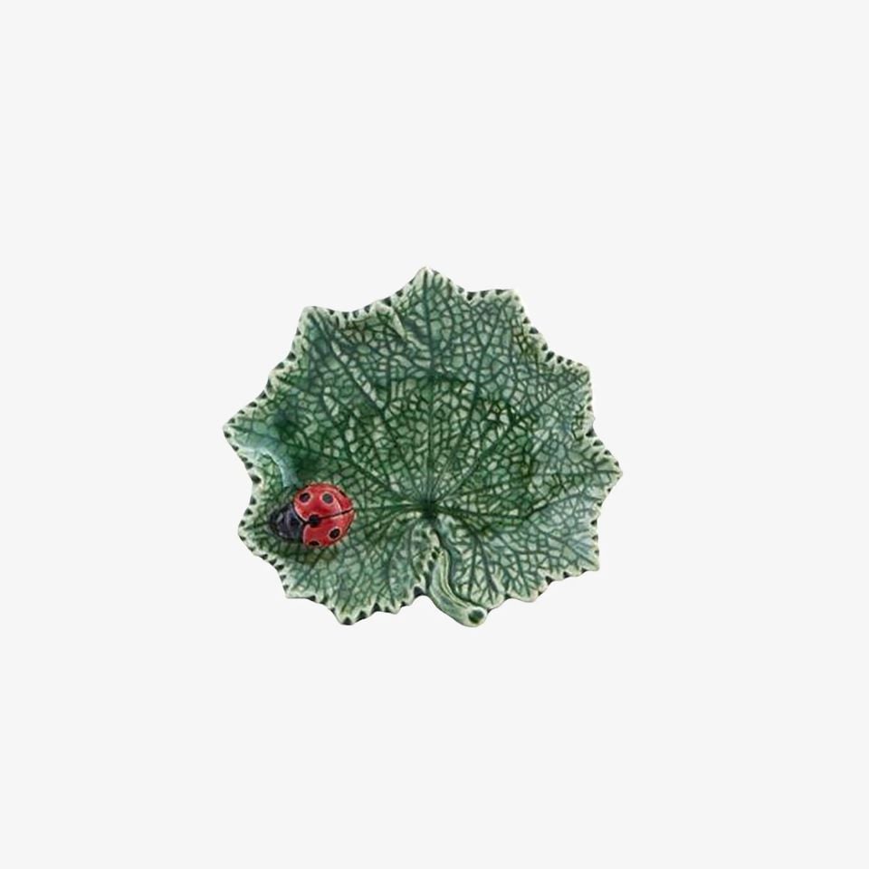 Yeşil Seramik Servis Tabağı 14 Cm Countryside Leaves Collection by Bordallo Pinherio
