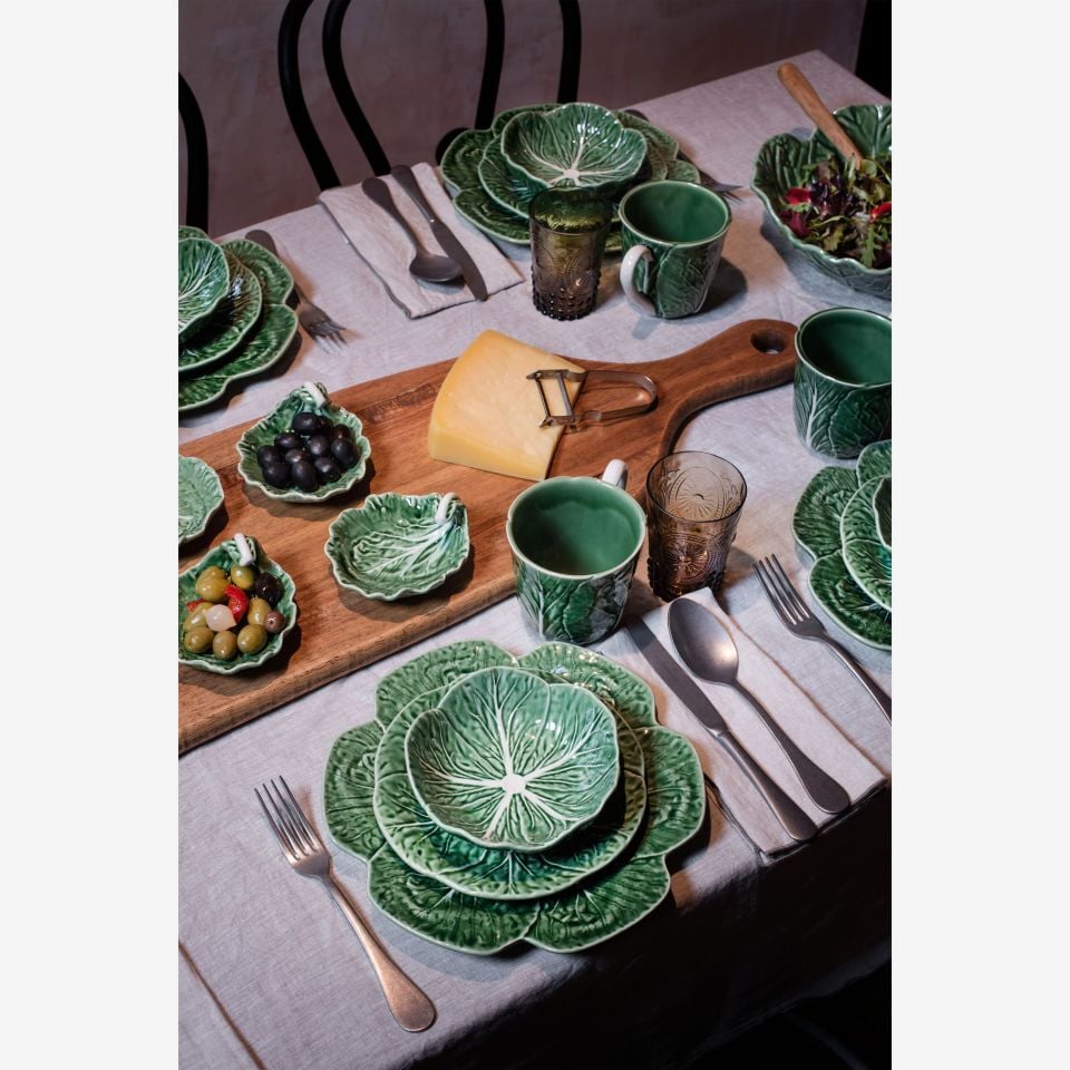Yeşil Seramik Servis Tabağı 30,5 Cm Cabbage Collection by Bordallo Pinherio
