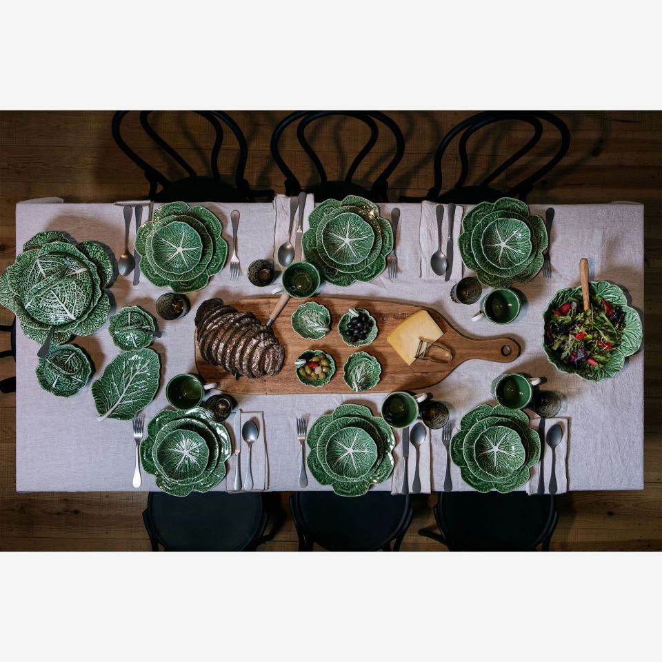 Yeşil Seramik Servis Kasesi 32,5 Cm Cabbage Collection by Bordallo Pinherio